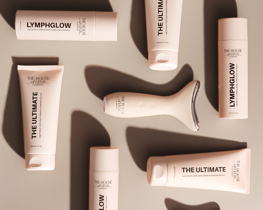 The House of Legs – EMS‑Gerät, The Ultimate Leg Cream und Lymphglow Serum stilvoll präsentiert
