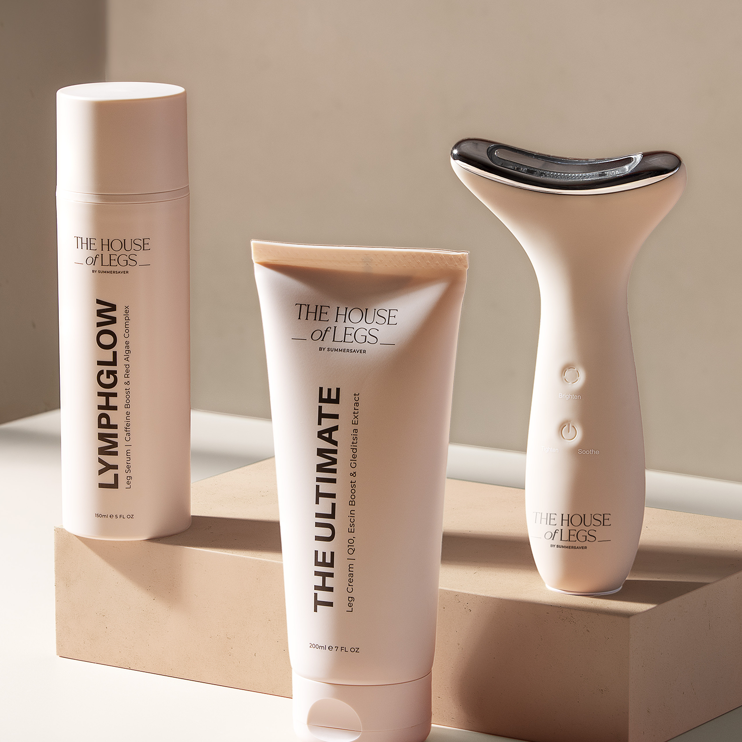 The House of Legs Ultimate Leg Ritual Trio mit Serum, Creme und EMS-Gerät